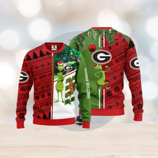 Georgia Bulldogs Grinch & Scooby doo Christmas Ugly Sweater 1