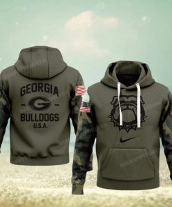 Georgia Bulldogs Veteran USA Nike Logo Design 3D Hoodie