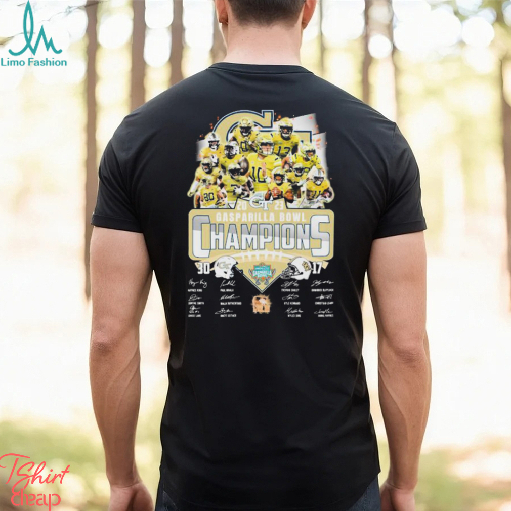 Georgia Tech Football Teams 2023 Gasparilla Bowl Champions Signatures Shirt Georgia Tech Football Teams 2023 Gasparilla Bowl Champions Signatures Shirt