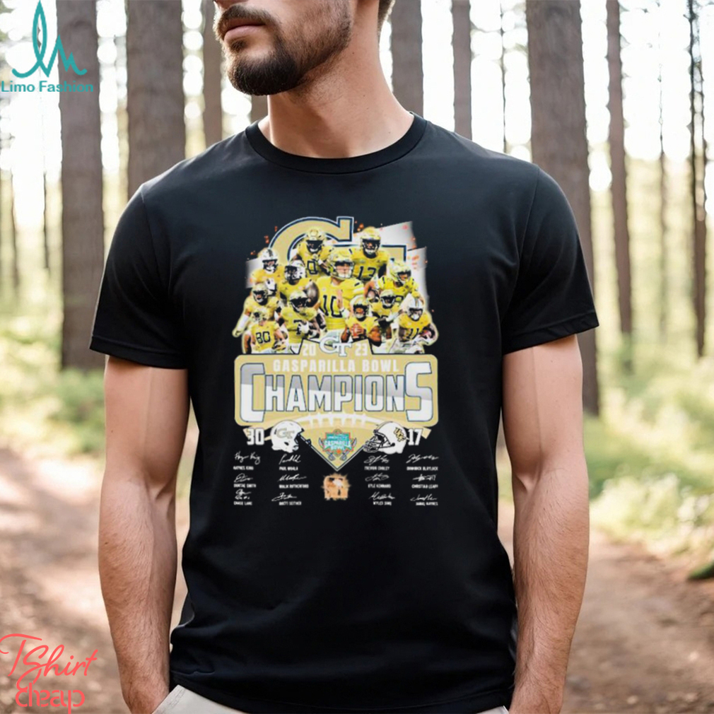 Georgia Tech Football Teams 2023 Gasparilla Bowl Champions Signatures Shirt Georgia Tech Football Teams 2023 Gasparilla Bowl Champions Signatures Shirt