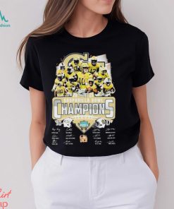 Georgia Tech Yellow Jackets Team 2023 Gasparilla Bowl Champions Finals Score Signatures Shirt
