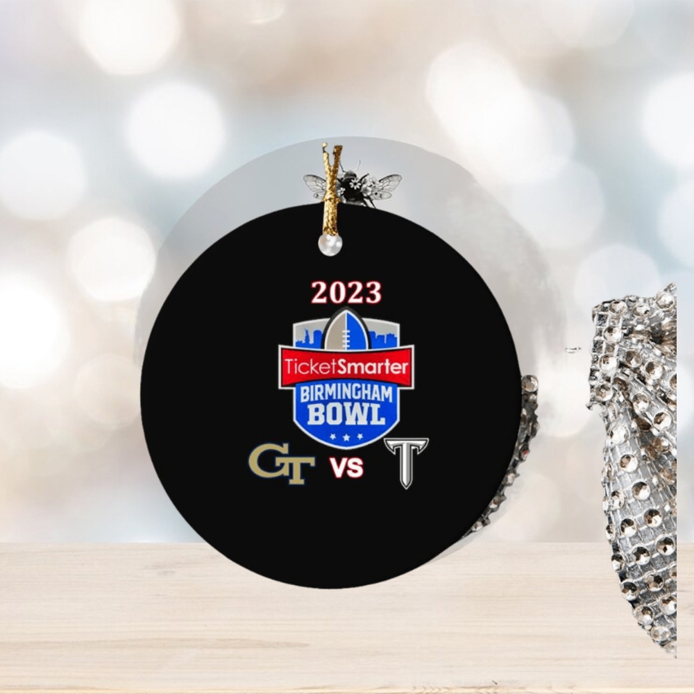 Georgia Tech Yellow Jackets vs Troy Trojans 2023 Birmingham Bowl Ornament Georgia Tech Yellow Jackets vs Troy Trojans 2023 Birmingham Bowl Ornament