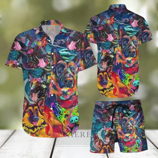 German Shepherd Hawaiian Shirt & Short For Men And Women