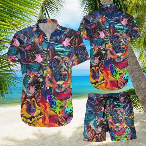 German Shepherd Hawaiian Shirt & Short For Men And Women