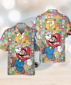 Get Your Game On With A Super Mario And Mushroom Hawaiians Shirt