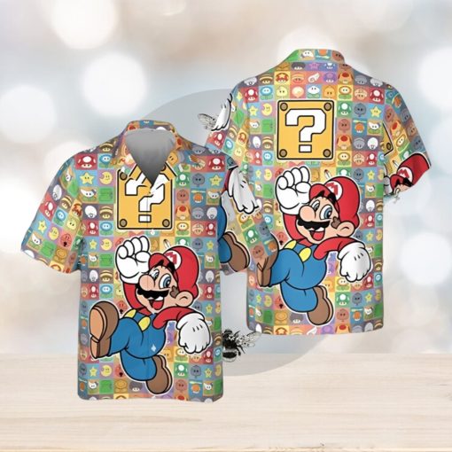 Get Your Game On With A Super Mario And Mushroom Hawaiians Shirt