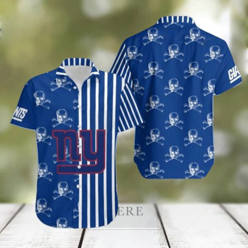 Gift For Husband Gift For Dad New York Giants Stripes And Skull Hawaiian Shirt Special Gift