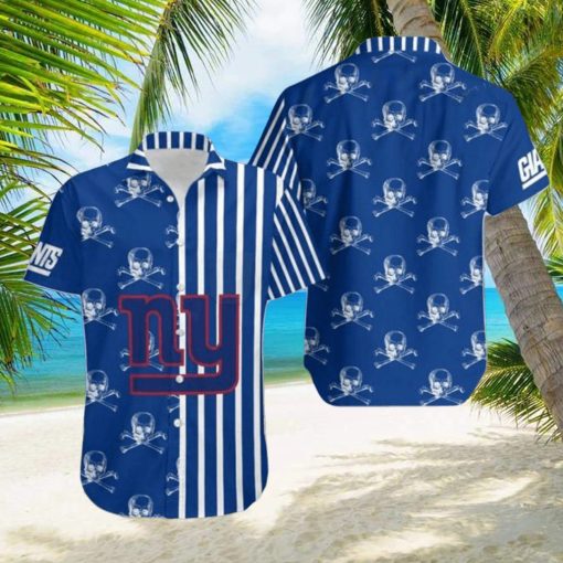 Gift For Husband Gift For Dad New York Giants Stripes And Skull Hawaiian Shirt Special Gift