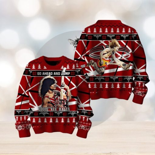 Go Ahead And Jump Eddie Van Halen Ugly Christmas Sweater