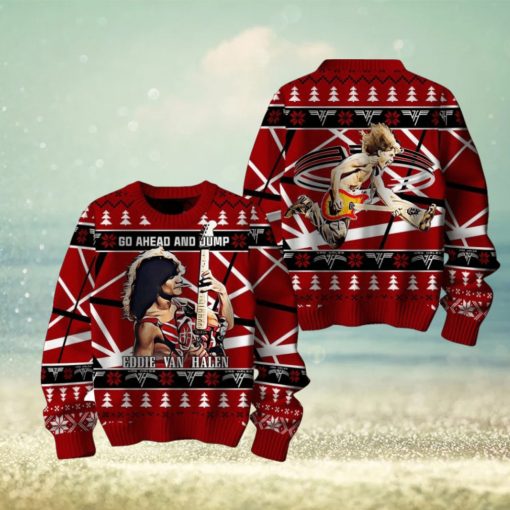 Go Ahead And Jump Eddie Van Halen Ugly Christmas Sweater