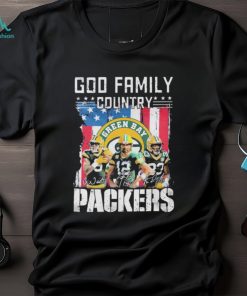 God Family Country Green Bay Packers American Flag Signatures Shirt