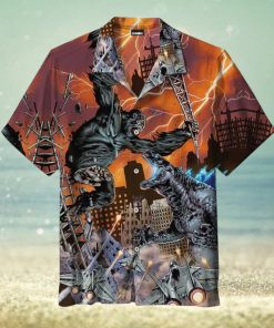 Godzilla vs King Kong Universal Hawaiian Shirt, godzilla gifts, King Kong Shirt, Movie Hawaiian Shirt, King Of The Monsters, Hawaii Shirt,