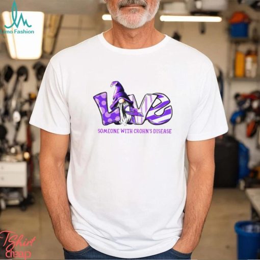 Gonomes purple love someone with crohn’s disease Cancer Awareness shirt