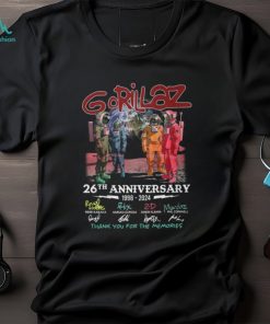 Gorillaz 26th Anniversary 1998 – 2024 Thank You For The Memories T Shirt