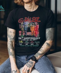 Gorillaz 26th Anniversary 1998 – 2024 Thank You For The Memories T Shirt