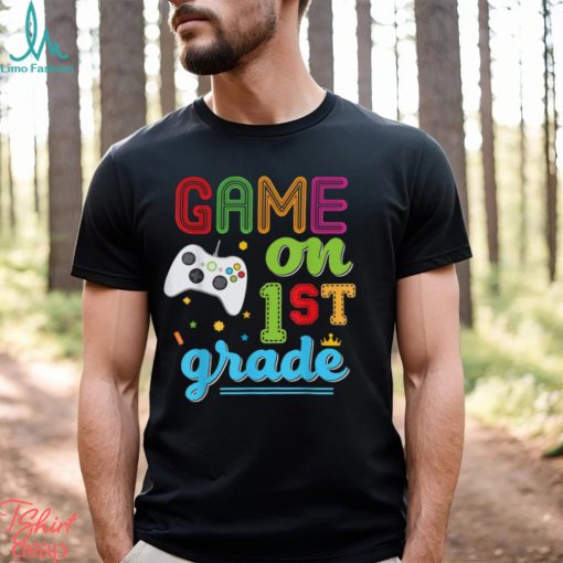 Grade Game On First Video Controller Teacher Kid Student T Shirts