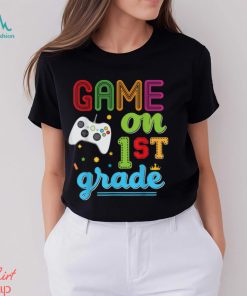 Grade Game On First Video Controller Teacher Kid Student T Shirts