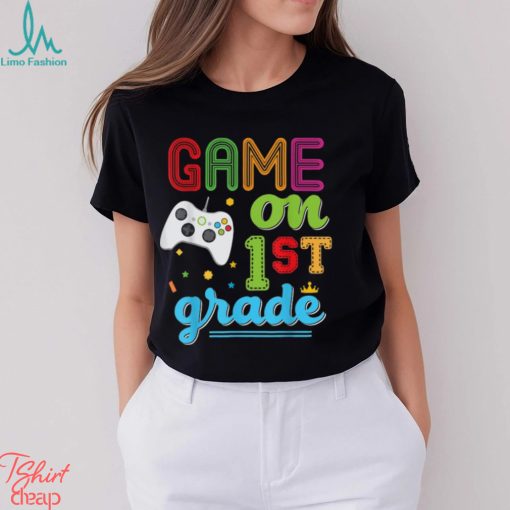 Grade Game On First Video Controller Teacher Kid Student T Shirts