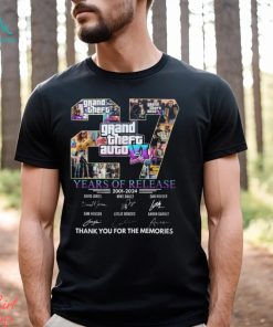 Grand Theft Auto VI 27 Years Of Release 2001 – 2024 Thank You For The Memories T Shirt