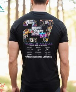 Grand Theft Auto VI 27 Years Of Release 2001 – 2024 Thank You For The Memories T Shirt