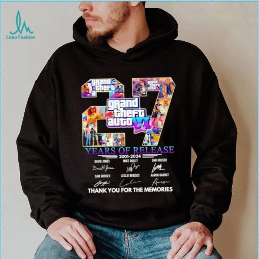 Grand Theft Auto VI 27 years of release 2001 2024 thank you for the memories shirt