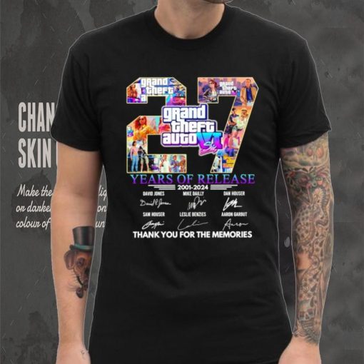 Grand Theft Auto VI 27 years of release 2001 2024 thank you for the memories shirt