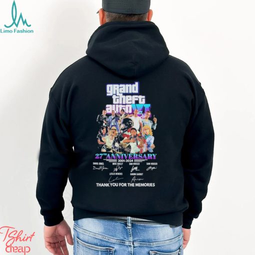 Grand Theft Auto VI 27th Anniversary 2001 – 2024 Thank You For The Memories Shirt