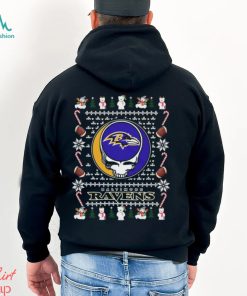 Grateful Dead Baltimore Ravens Ugly Christmas Shirt, hoodie, sweater, long sleeve and tank top Grateful Dead Baltimore Ravens Ugly Christmas Shirt