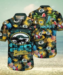 Green Bay Packers NFL Flower Hawaiian Shirt, Packers Merchandise