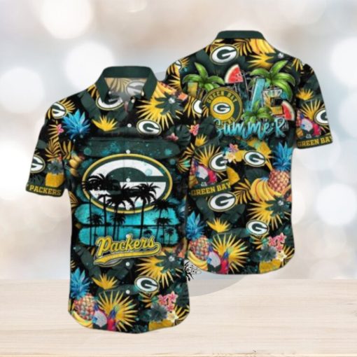 Green Bay Packers NFL Flower Hawaiian Shirt, Packers Merchandise