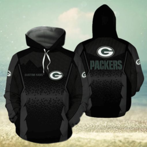 Green Bay Packers Nfl Football Team Logo Custom Personalized With Name All Over Print Design Black 3D T Shirt Zip Up Hoodie