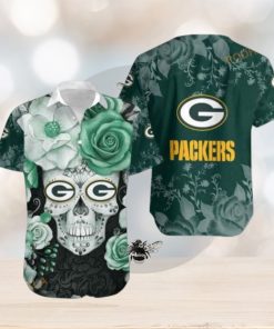 Green Bay Packers Skull NFL Gift For Fan Hawaiian Shirt Graphic Printed