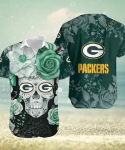 Green Bay Packers Skull NFL Gift For Fan Hawaiian Shirt Graphic Printed