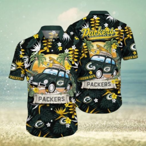 Green Bay Packers Summer Car NFL Hawaiian Shirt, Packers Gear