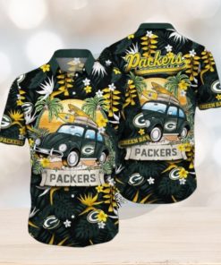 Green Bay Packers Summer Car NFL Hawaiian Shirt, Packers Gear