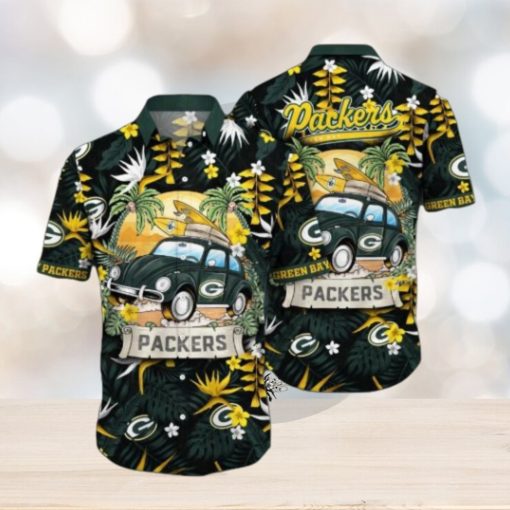 Green Bay Packers Summer Car NFL Hawaiian Shirt, Packers Gear