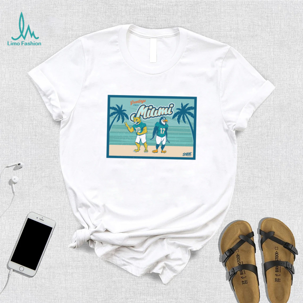 Greetings from Miami Postcard T Shirt Greetings from Miami Postcard T Shirt