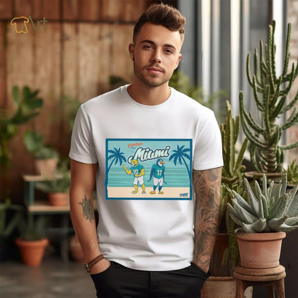 Greetings from Miami Postcard T Shirt Greetings from Miami Postcard T Shirt
