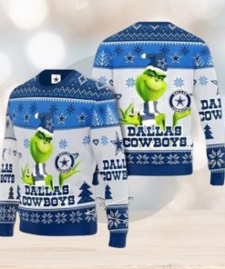 Grinch Dallas Cowboys Ugly Christmas Sweater Xmas 3D Printed Christmas Sweater Gift