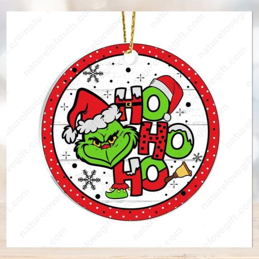 Grinch Face Ho Ho Ho Funny Christmas Ornament Xmas Decoration