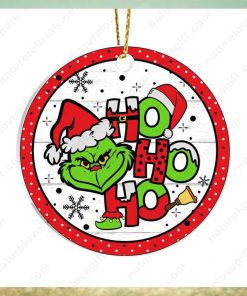 Grinch Face Ho Ho Ho Funny Christmas Ornament Xmas Decoration