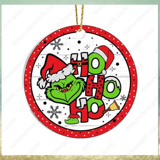 Grinch Face Ho Ho Ho Funny Christmas Ornament Xmas Decoration