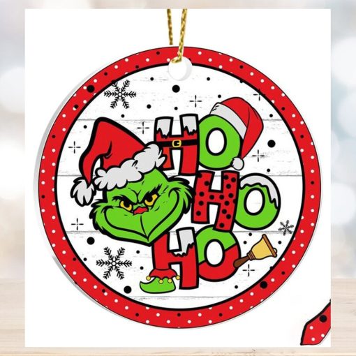 Grinch Face Hohoho Christmas Ceramic Ornament