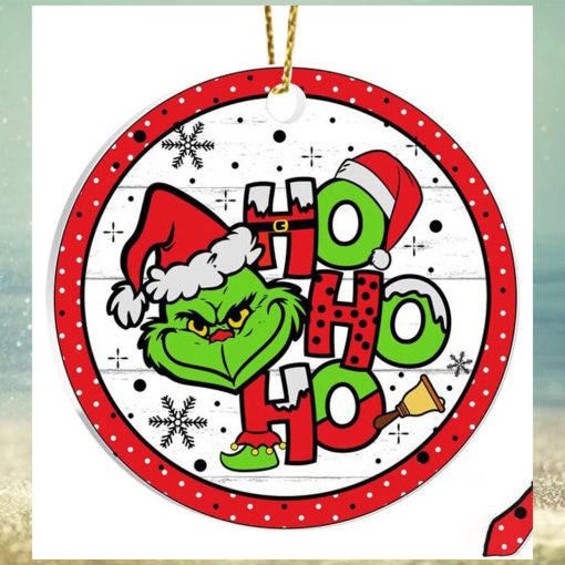 Grinch Face Hohoho Christmas Ceramic Ornament