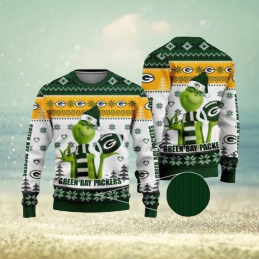 Grinch Green Bay Packers Ugly Christmas Sweater Xmas 3D Printed Christmas Sweater Gift