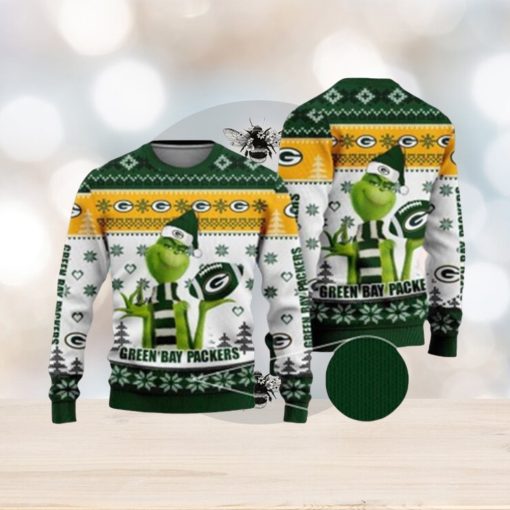 Grinch Green Bay Packers Ugly Christmas Sweater Xmas 3D Printed Christmas Sweater Gift