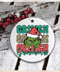 Grinch Green Face Happy Grinchmas Ornament