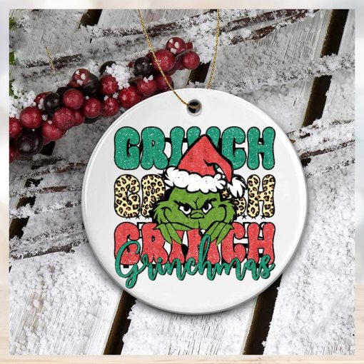 Grinch Green Face Happy Grinchmas Ornament