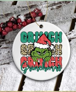 Grinch Green Face Happy Grinchmas Ornament