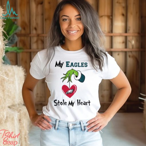 Grinch Hand Holding Philadelphia Eagles My Eagles Stole My Heart Sweatshirt